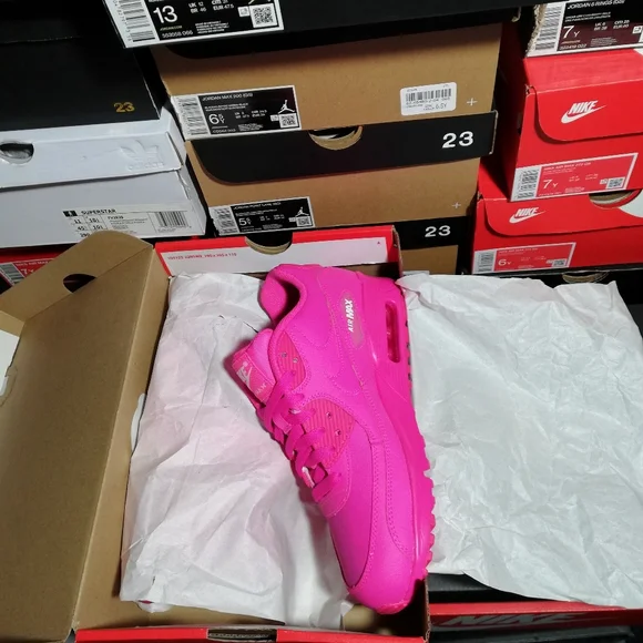 NIKE AIR MAX 90S PREMIUM PINK/FUCHSIA WOMEN'S US SIZE 6.5 NEW IN BOX - Picture 12 of 15